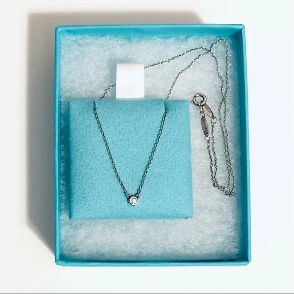 Sterling Silver Tiffany Simple Diamond Necklace TIFFANY Diamonds